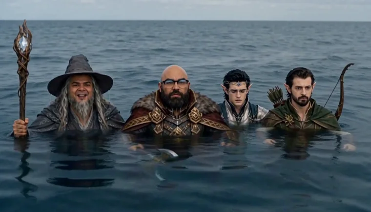The party neck-deep in the ocean — The Fast Way